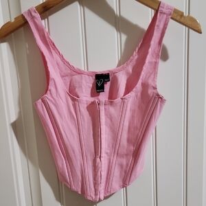 Windsor Pink Corset Crop Top